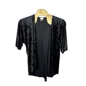 LOVELY J Black Open Front Flowy Topper Cardigan Jacket‎ Size Medium